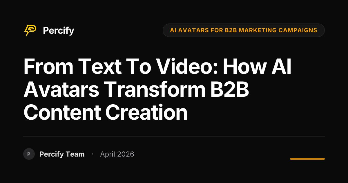 From Text to Video: How AI Avatars Transform B2B Content Creation - Percify AI Avatar Blog Cover