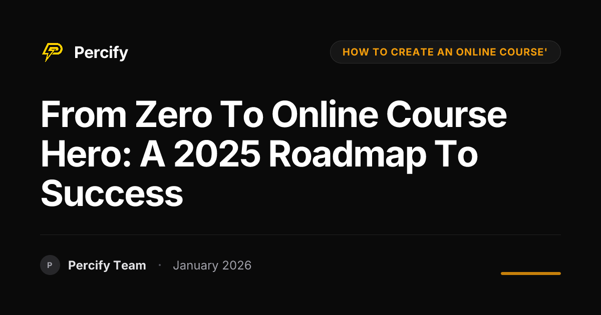 From Zero to Online Course Hero: A 2025 Roadmap to Success | Percify Blog