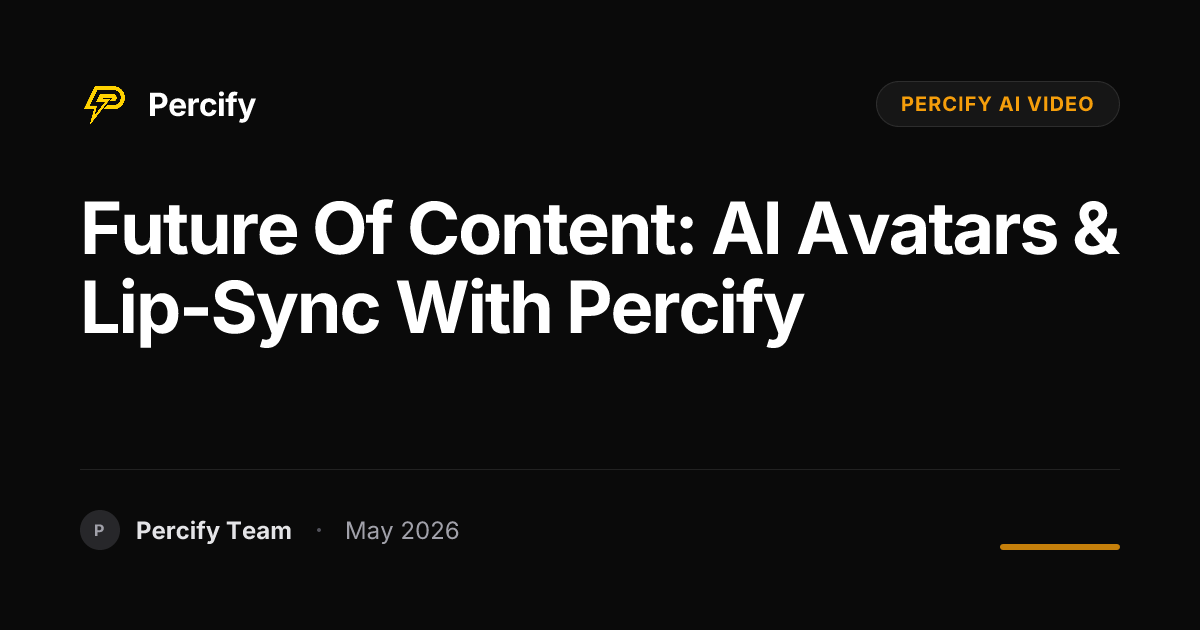 Future of Content: AI Avatars & Lip-Sync with Percify - Percify AI Avatar Blog Cover