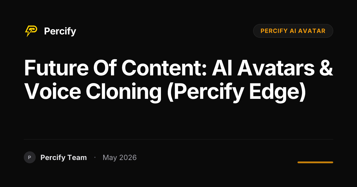 Future of Content: AI Avatars & Voice Cloning (Percify Edge) - Percify AI Avatar Blog Cover