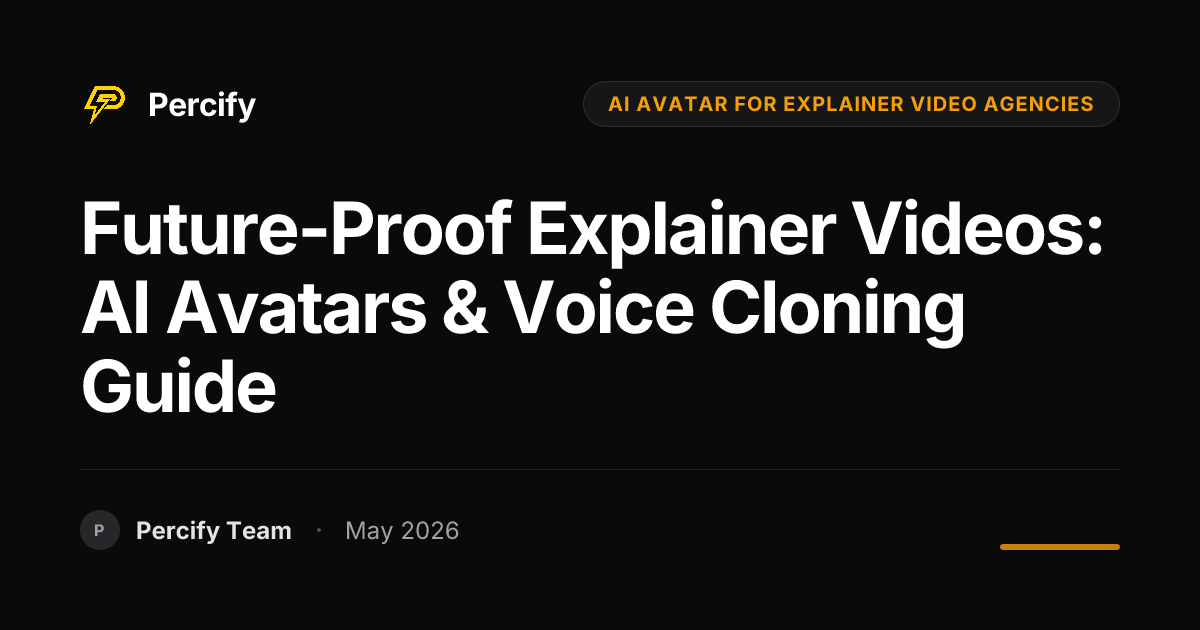 Future-Proof Explainer Videos: AI Avatars & Voice Cloning Guide - Percify AI Avatar Blog Cover