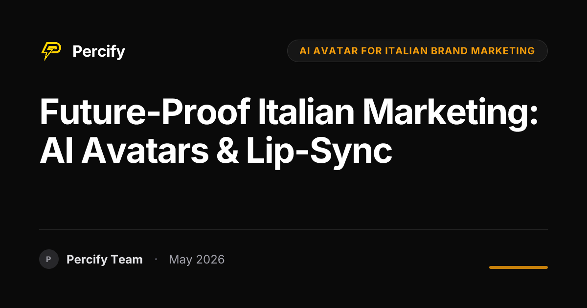 Future-Proof Italian Marketing: AI Avatars & Lip-Sync - Percify AI Avatar Blog Cover