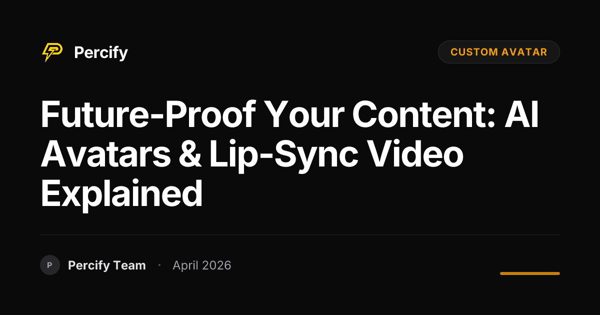 Future-Proof Your Content: AI Avatars & Lip-Sync Video Explained - Percify AI Avatar Blog Cover