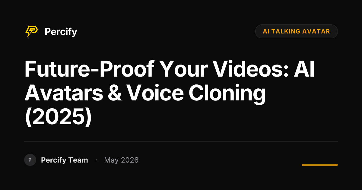 Future-Proof Your Videos: AI Avatars & Voice Cloning (2025) - Percify AI Avatar Blog Cover