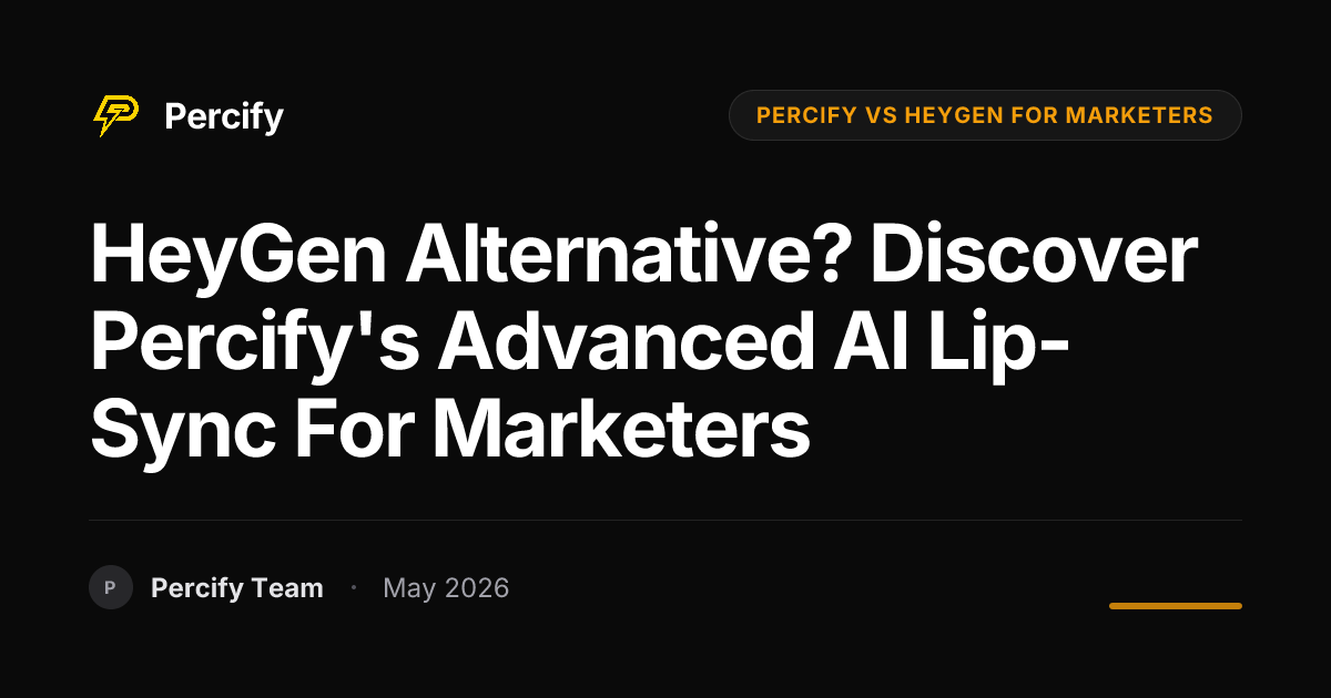 HeyGen Alternative? Discover Percify's Advanced AI Lip-Sync for Marketers - Percify AI Avatar Blog Cover