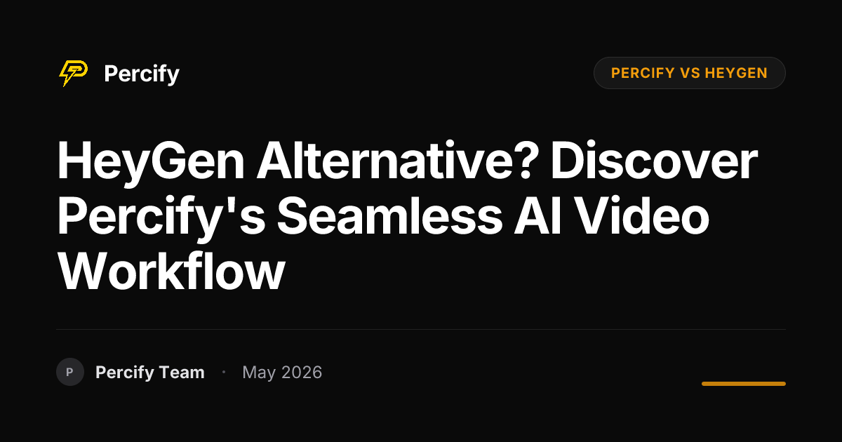 HeyGen Alternative? Discover Percify's Seamless AI Video Workflow - Percify AI Avatar Blog Cover