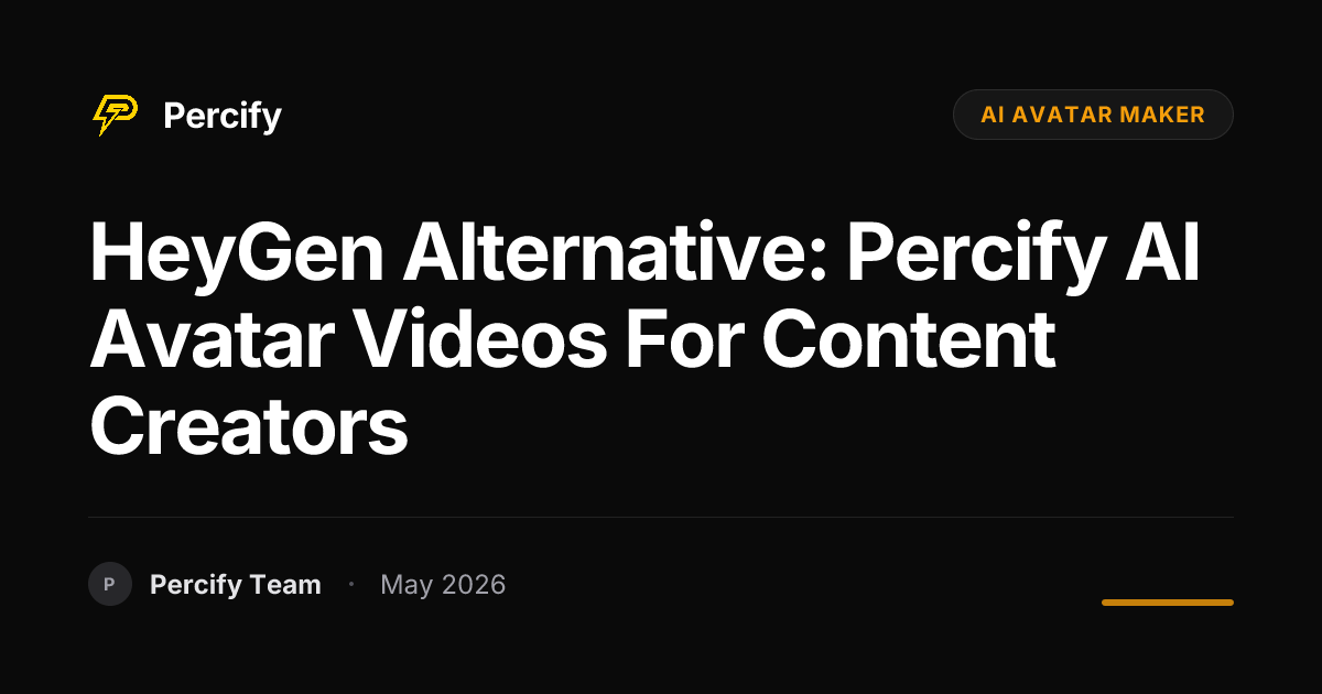 HeyGen Alternative: Percify AI Avatar Videos for Content Creators - Percify AI Avatar Blog Cover
