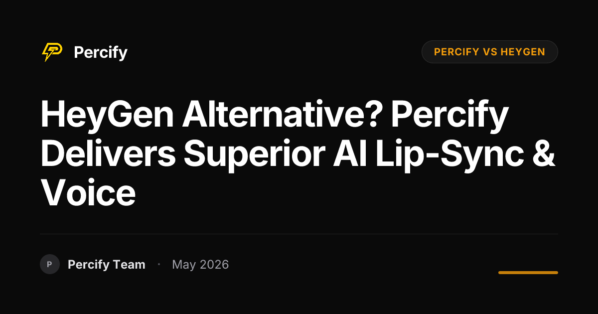 HeyGen Alternative? Percify Delivers Superior AI Lip-Sync & Voice - Percify AI Avatar Blog Cover