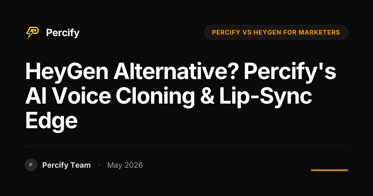 HeyGen Alternative? Percify's AI Voice Cloning & Lip-Sync Edge - Percify AI Avatar Blog Cover