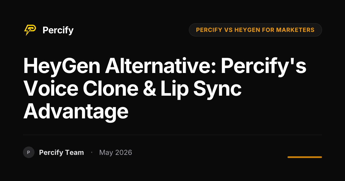 HeyGen Alternative: Percify's Voice Clone & Lip Sync Advantage - Percify AI Avatar Blog Cover