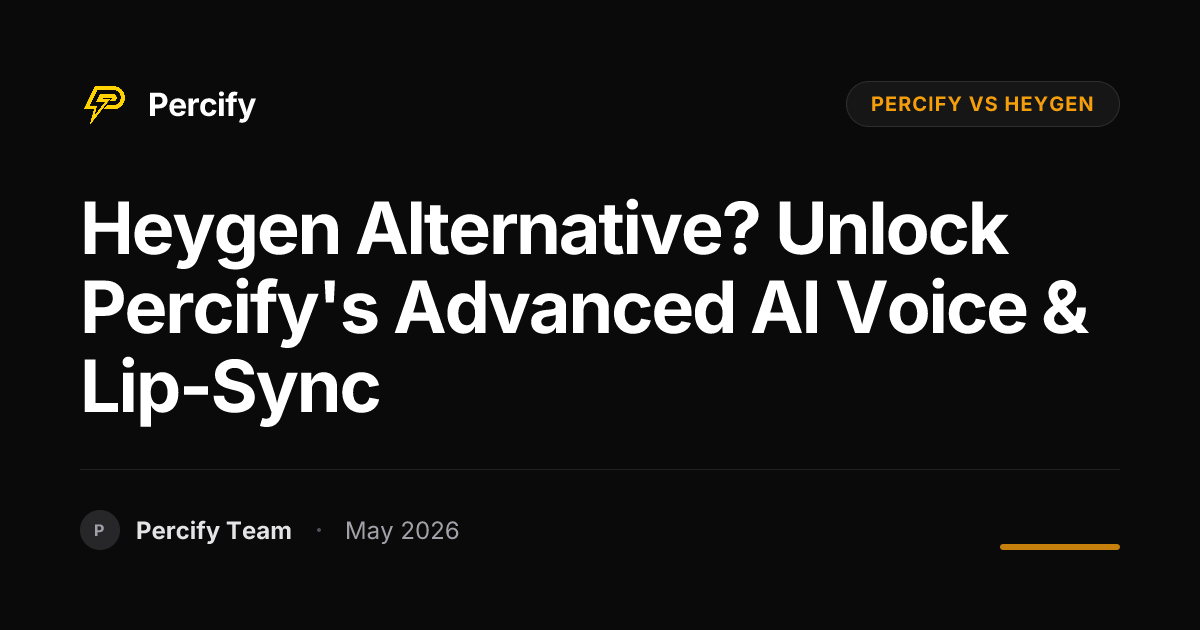 Heygen Alternative? Unlock Percify's Advanced AI Voice & Lip-Sync - Percify AI Avatar Blog Cover