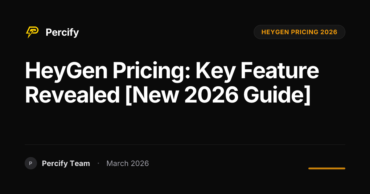 HeyGen Pricing 2026: What You Actually Get at Each Tier - Percify AI Avatar Blog Cover