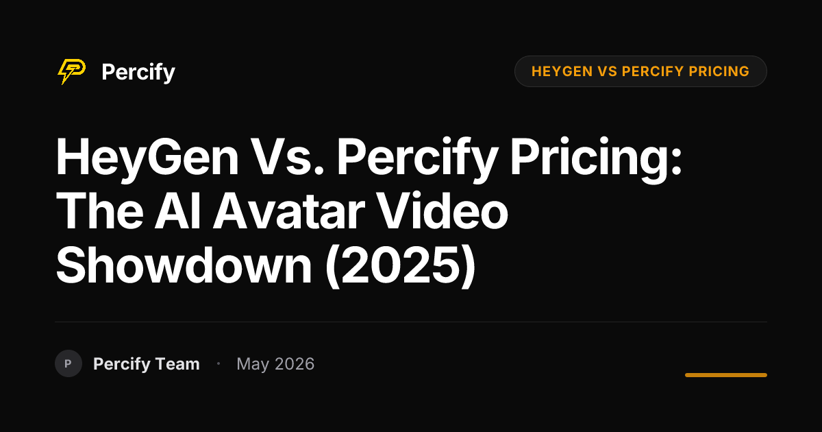 HeyGen vs. Percify Pricing: The AI Avatar Video Showdown (2025) - Percify AI Avatar Blog Cover