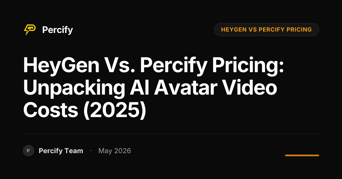 HeyGen vs. Percify Pricing: Unpacking AI Avatar Video Costs (2025) - Percify AI Avatar Blog Cover