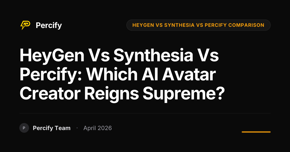 HeyGen vs Synthesia vs Percify: Which AI Avatar Creator Reigns Supreme? - Percify AI Avatar Blog Cover