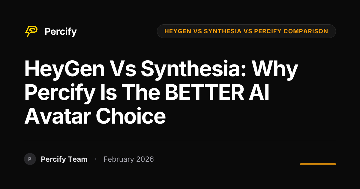 HeyGen vs Synthesia: Why Percify is the BETTER AI Avatar Choice - Percify AI Avatar Blog Cover