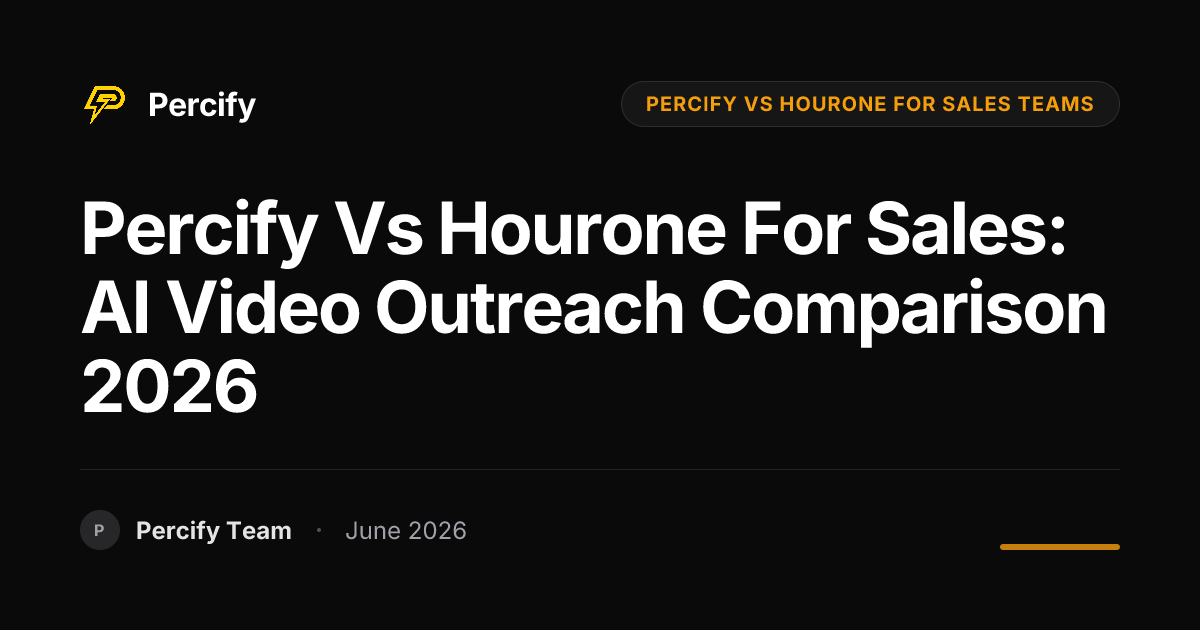 Percify vs Hourone for Sales: AI Video Outreach Comparison 2026 - Percify AI Avatar Blog Cover