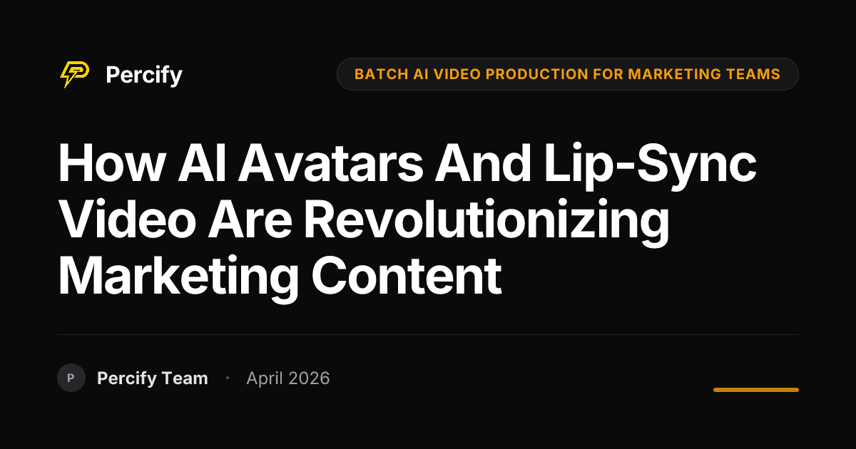 How AI Avatars and Lip-Sync Video Are Revolutionizing Marketing Content - Percify AI Avatar Blog Cover