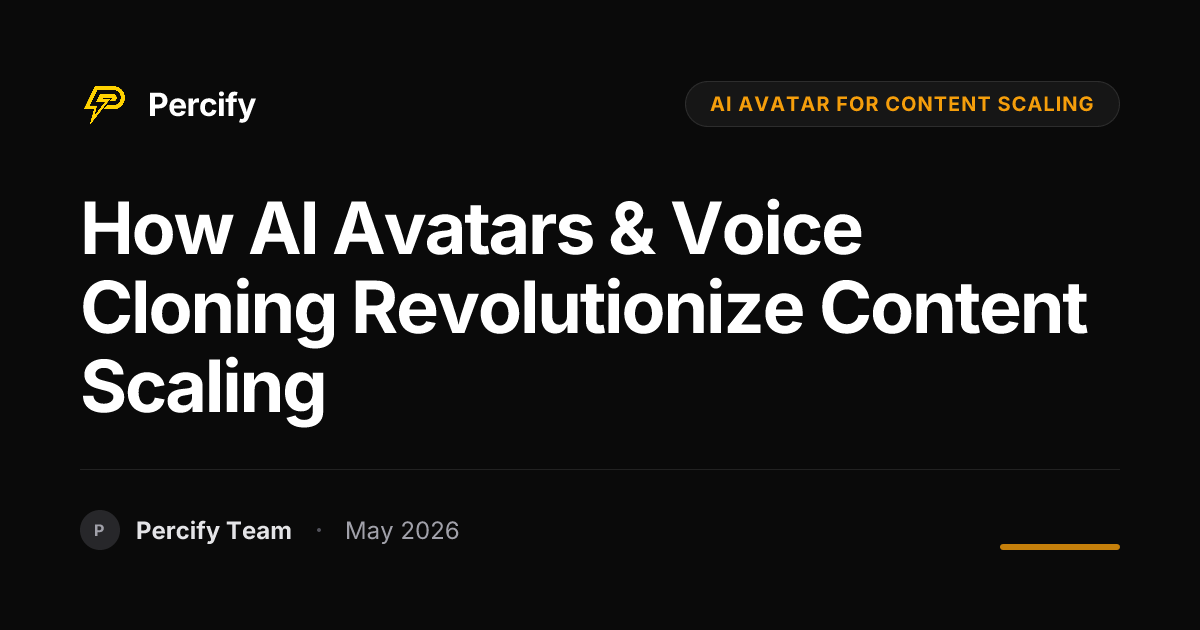 How AI Avatars & Voice Cloning Revolutionize Content Scaling - Percify AI Avatar Blog Cover