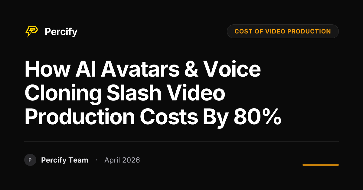 How AI Avatars & Voice Cloning Slash Video Production Costs by 80% - Percify AI Avatar Blog Cover