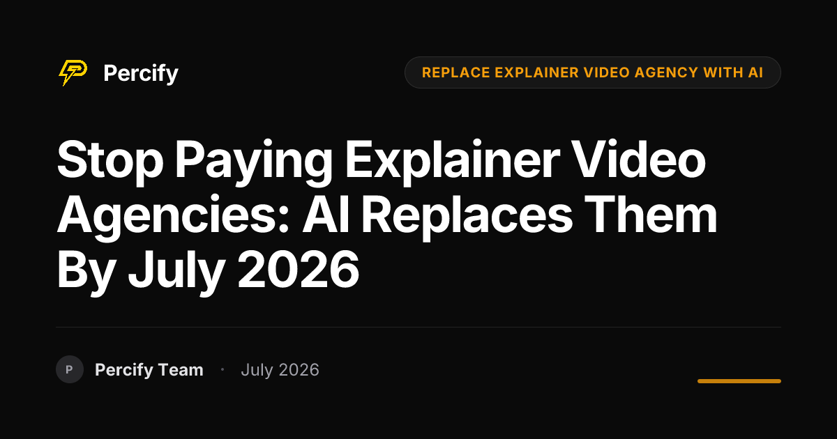 Stop Paying Explainer Video Agencies: AI Replaces Them by July 2026 - Percify AI Avatar Blog Cover