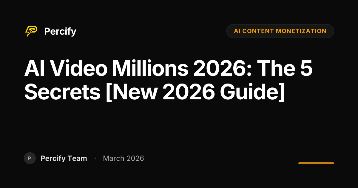 How Creators Are Monetizing AI Video Content in 2026 - Percify AI Avatar Blog Cover