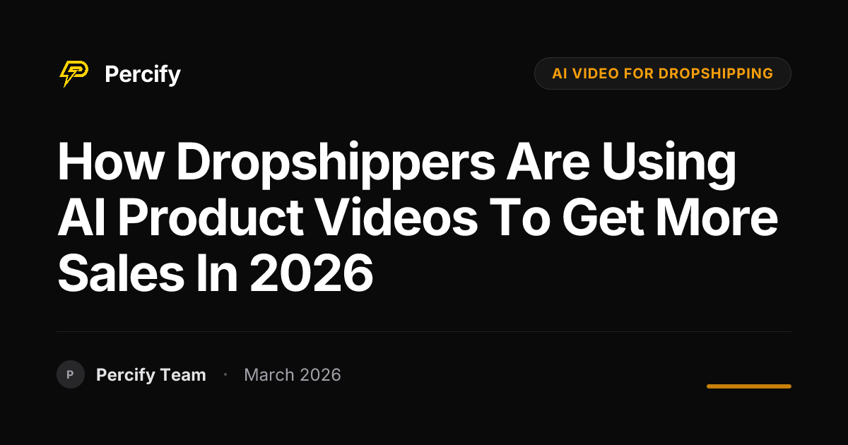 How Dropshippers Are Using AI Product Videos to Get More Sales in 2026 - Percify AI Avatar Blog Cover