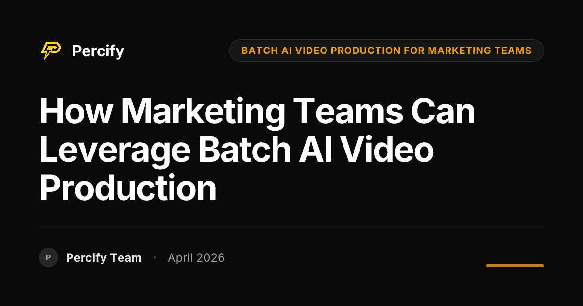 How Marketing Teams Can Leverage Batch AI Video Production - Percify AI Avatar Blog Cover