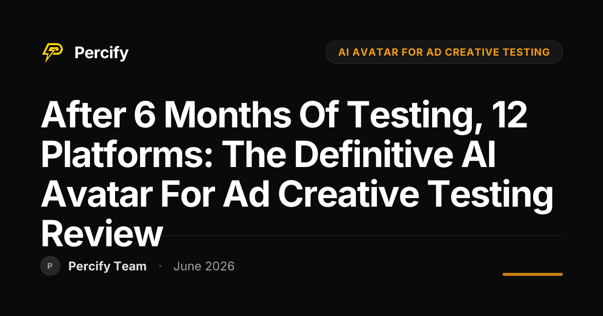 After 6 months of testing, 12 platforms: The Definitive AI Avatar for Ad Creative Testing Review - Percify AI Avatar Blog Cover