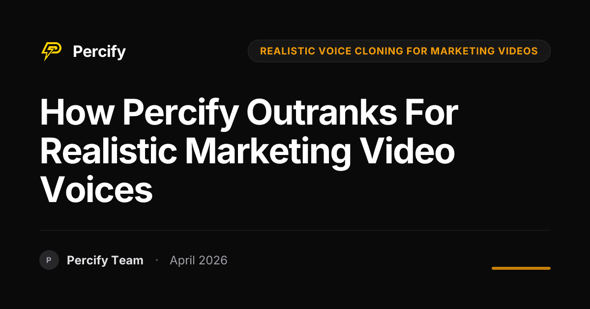 How Percify Outranks for Realistic Marketing Video Voices - Percify AI Avatar Blog Cover