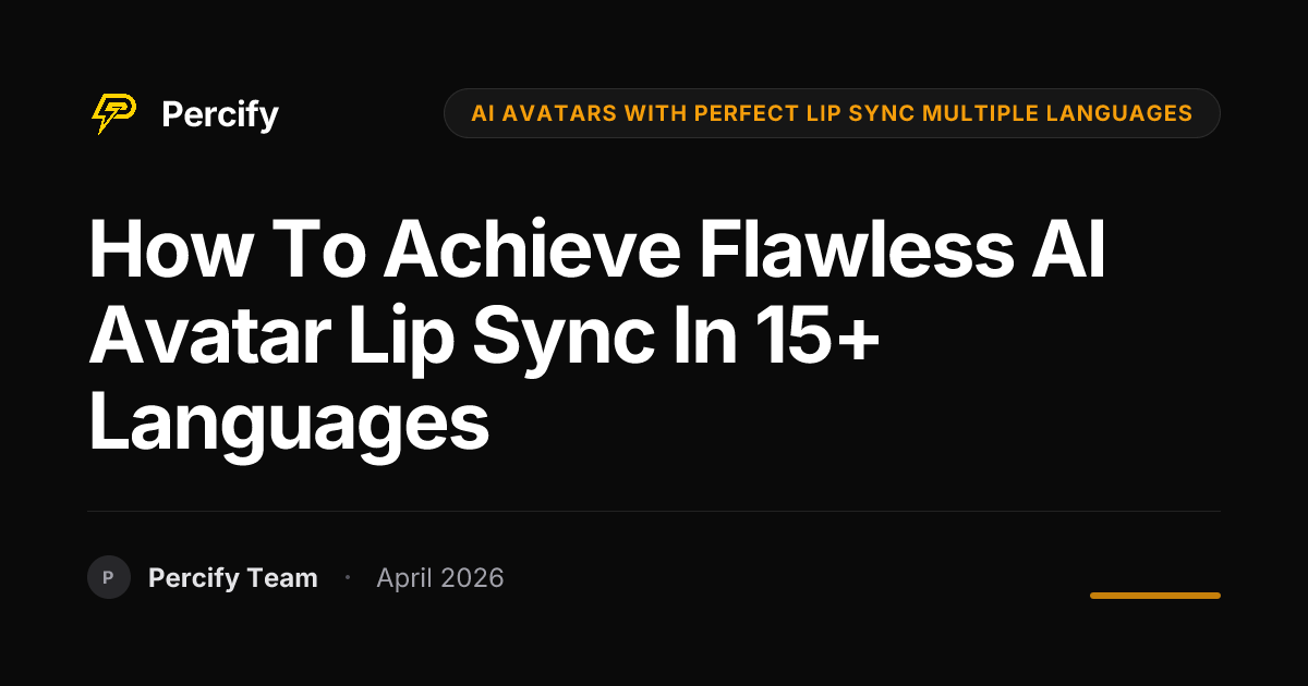 How to Achieve Flawless AI Avatar Lip Sync in 15+ Languages - Percify AI Avatar Blog Cover