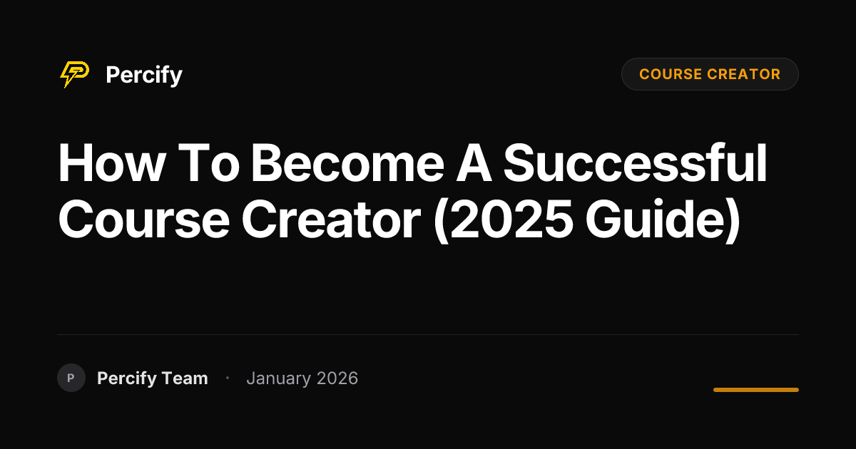 How to Become a Successful Course Creator (2025 Guide) | Percify Blog