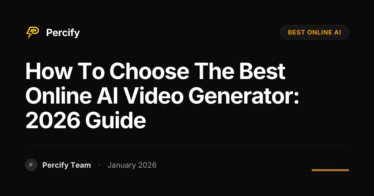 How To Choose The Best Online AI Video Generator 2026 Guide Percify Blog Hero Image