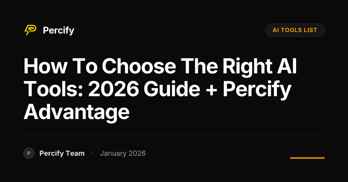 How to Choose the Right AI Tools: 2026 Guide + Percify Advantage ...