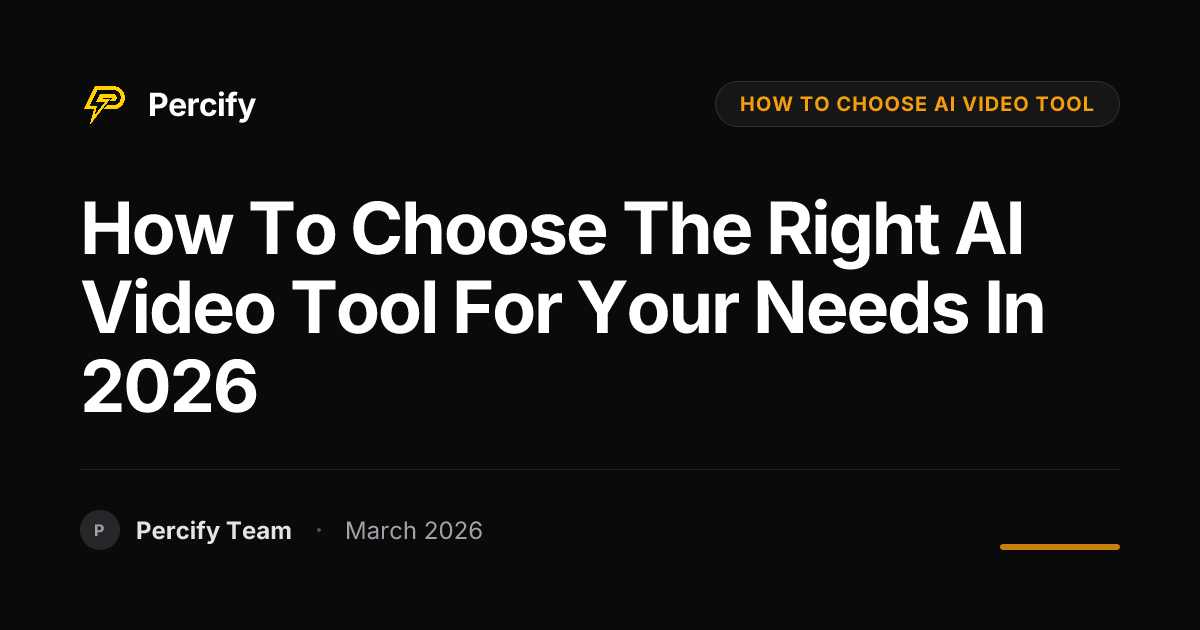 How to Choose the Right AI Video Tool for Your Needs in 2026 - Percify AI Avatar Blog Cover