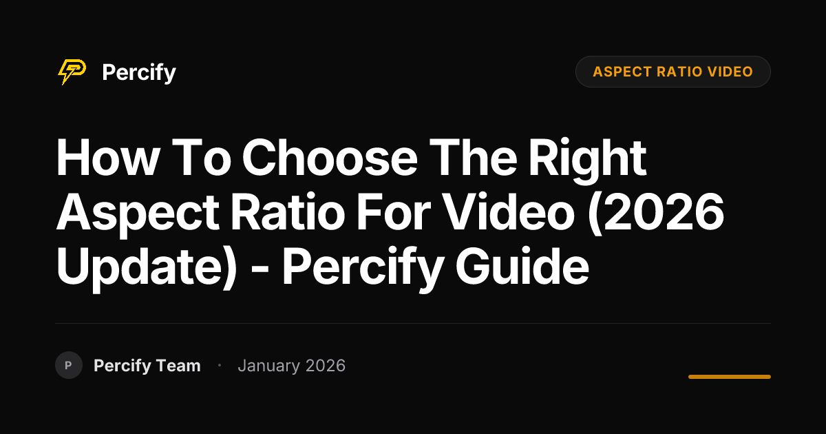 How to Choose the Right Aspect Ratio for Video (2026 Update) - Percify ...