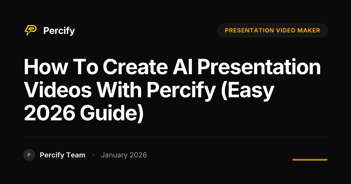 How to Create AI Presentation Videos with Percify (Easy 2026 Guide ...