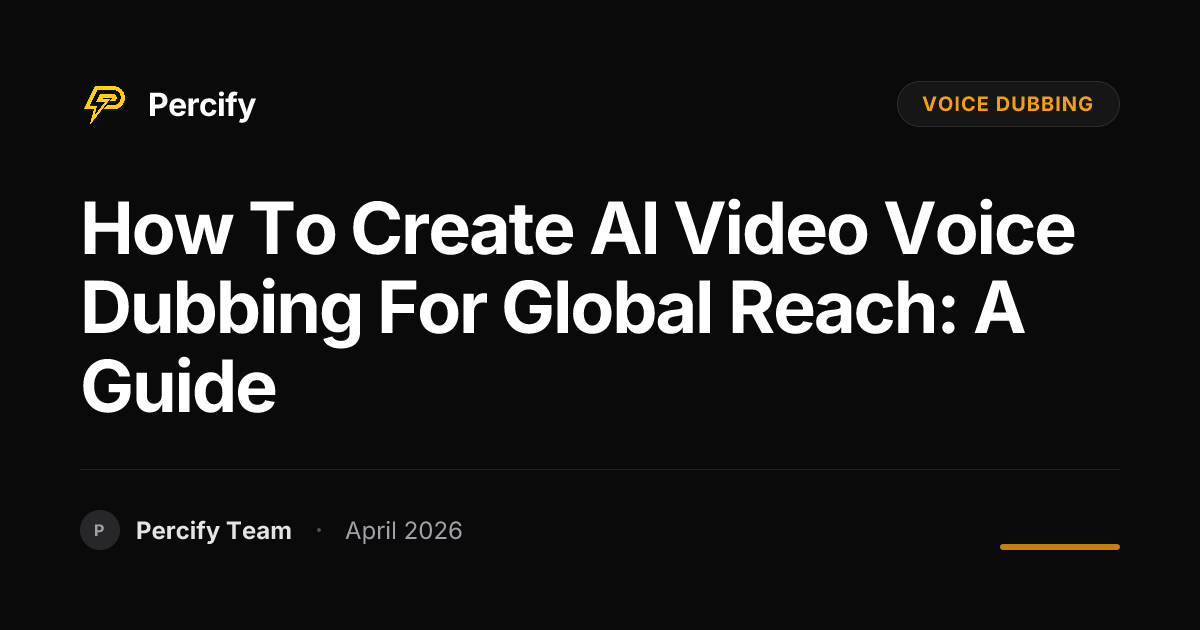 How to Create AI Video Voice Dubbing for Global Reach: A Guide - Percify AI Avatar Blog Cover