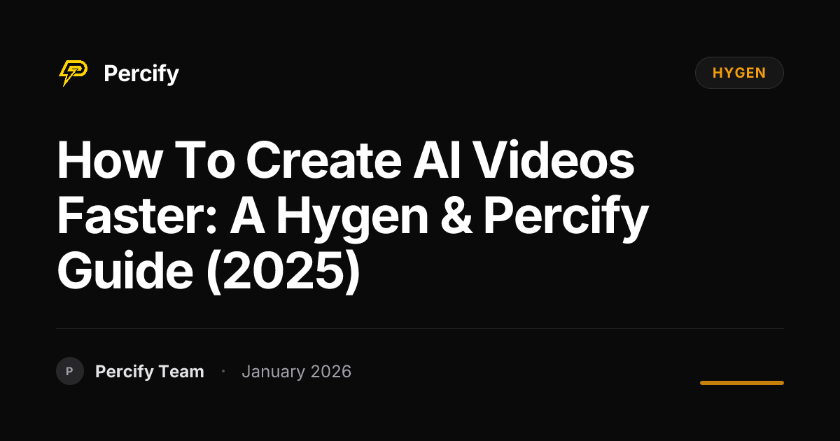 How to Create AI Videos Faster: A Hygen & Percify Guide (2025 ...