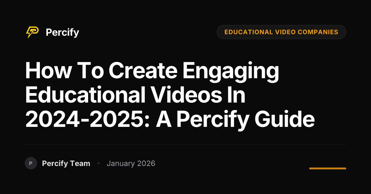 How To Create Engaging Educational Videos in 2024-2025: A Percify Guide ...