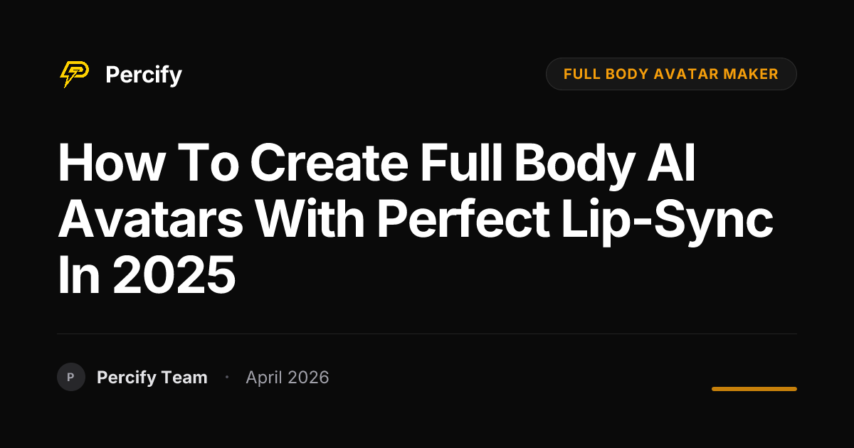 How to Create Full Body AI Avatars with Perfect Lip-Sync in 2025 - Percify AI Avatar Blog Cover