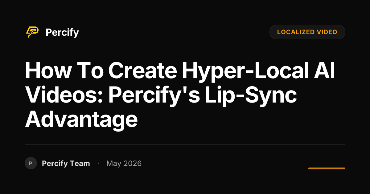How to Create Hyper-Local AI Videos: Percify's Lip-Sync Advantage - Percify AI Avatar Blog Cover