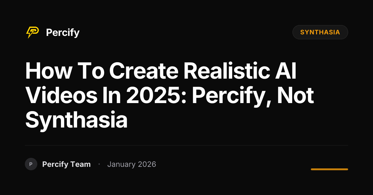 How to Create Realistic AI Videos in 2025: Percify, Not Synthasia ...