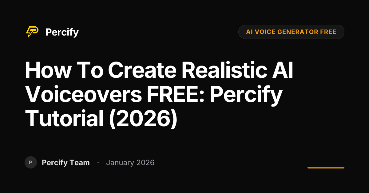 How to Create Realistic AI Voiceovers FREE: Percify Tutorial (2026 ...