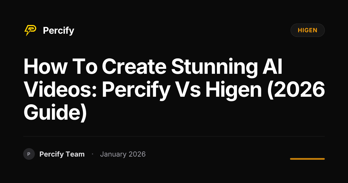How to Create Stunning AI Videos: Percify vs Higen (2026 Guide ...