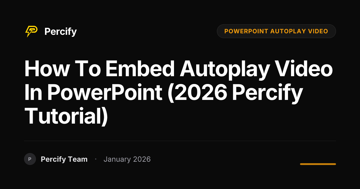 How to Embed Autoplay Video in PowerPoint (2026 Percify Tutorial ...
