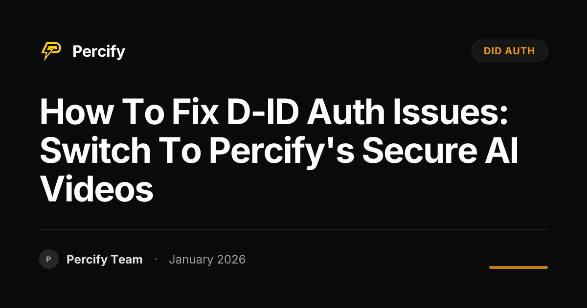 How To Fix D-ID Auth Issues: Switch to Percify's Secure AI Videos ...