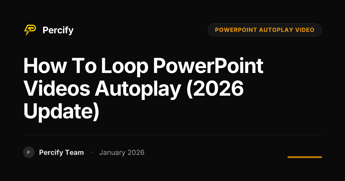 How to Loop PowerPoint Videos Autoplay (2026 Update) | Percify Blog
