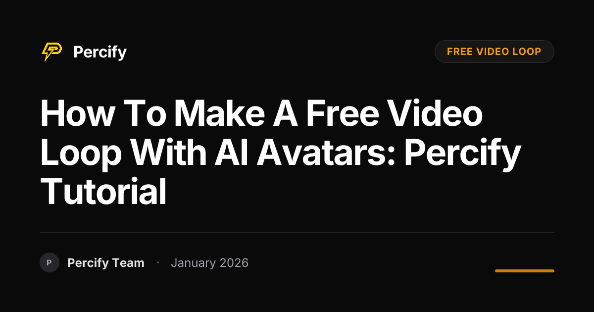 How to Make a Free Video Loop with AI Avatars: Percify Tutorial ...
