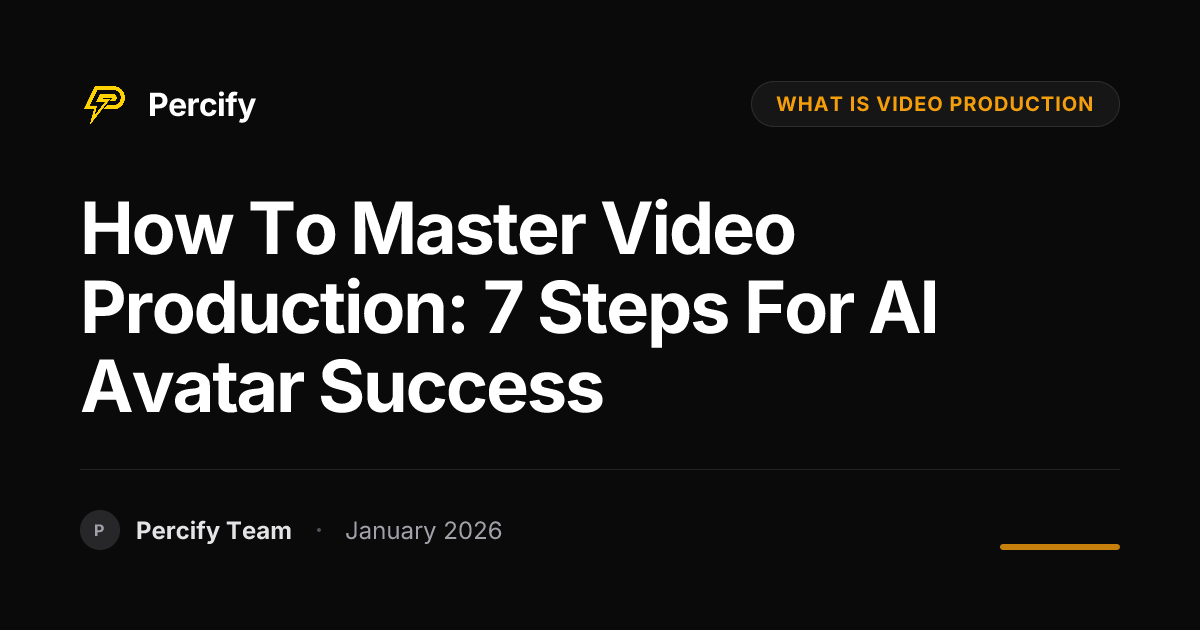How to Master Video Production: 7 Steps for AI Avatar Success | Percify ...